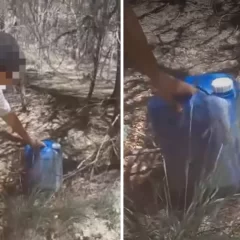 En plena emergencia ígnea, encontraron un bidón con nafta expuesto al sol en el bosque de El Bolsón