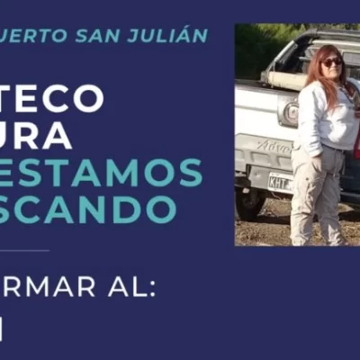 Buscan a una mujer de 50 años desaparecida en Puerto San Julián Buscan a una mujer de 50 años desaparecida en Puerto San Julián