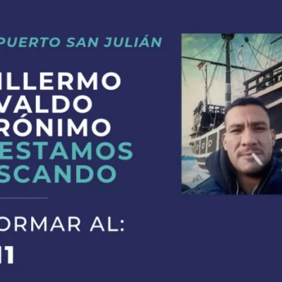 Buscan a un hombre desaparecido en Puerto San Julián Buscan a un hombre desaparecido en Puerto San Julián
