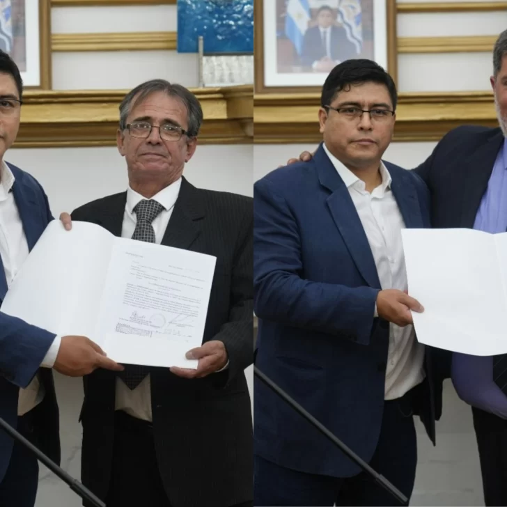 El gobernador Claudio Vidal puso en funciones a los nuevos ministros de Economía Ezequiel Verbes y de Trabajo Juan Mata El gobernador Claudio Vidal puso en funciones a los nuevos ministros de Economía Ezequiel Verbes y de Trabajo Juan Mata