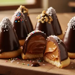 Receta fácil y rápida: conitos rellenos de dulce de leche bañados en chocolate