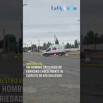 Un hombre en estado de ebriedad chocó frente al ejército de Río Gallegos Un hombre en estado de ebriedad chocó frente al ejército de Río Gallegos