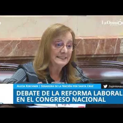 Alicia Kirchner rechazó la reforma laboral: “No voy a votar una ley que precariza el trabajo”