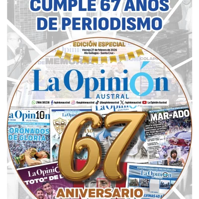 Tapa especial de La Opinión Austral: 67 Aniversario