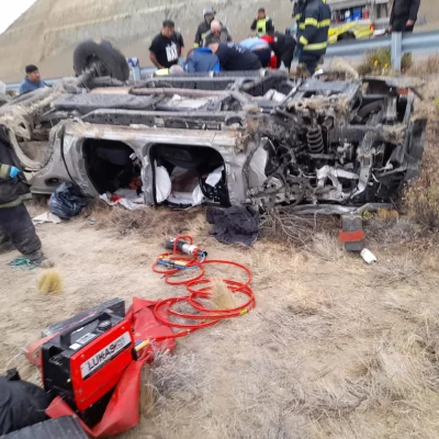 Habló uno de los testigos del vuelco de los árbitros en el norte de Santa Cruz: “Los asistimos y pudimos tapar al fallecido”