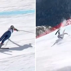 Video. La terrible caída de la campeona Lindsey Vonn en los Juegos Olímpicos de Invierno: gritos de dolor y retirada en helicóptero