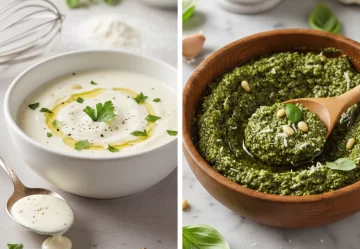 Recetas clásicas y fáciles para cocinar pastas: salsa blanca y pesto Recetas clásicas y fáciles para cocinar pastas: salsa blanca y pesto
