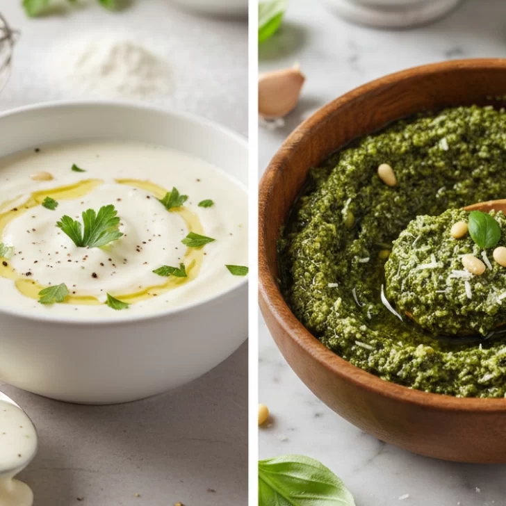 Recetas clásicas y fáciles para cocinar pastas: salsa blanca y pesto Recetas clásicas y fáciles para cocinar pastas: salsa blanca y pesto
