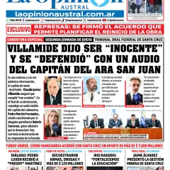 Tapa del Diario La Opinión Austral edición impresa del jueves 5 de marzo de 2026, Santa Cruz
