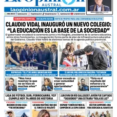 Tapa del Diario La Opinión Austral edición impresa del sábado 21 de marzo de 2026, Río Gallegos, Santa Cruz, Argentina
