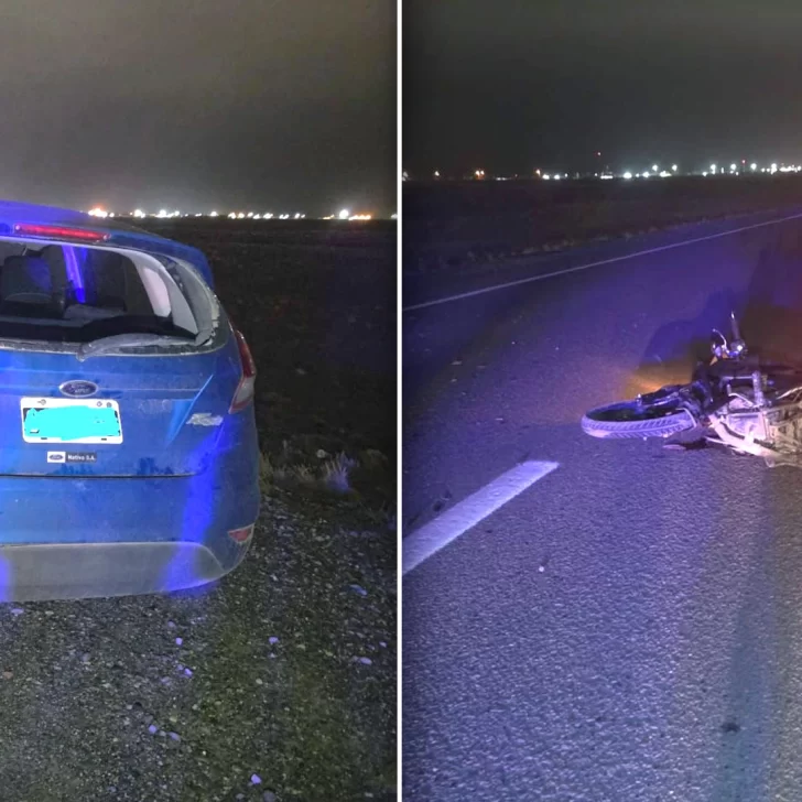 Motociclista lucha por su vida tras chocar un auto estacionado en las afueras de Río Gallegos Motociclista lucha por su vida tras chocar un auto estacionado en las afueras de Río Gallegos
