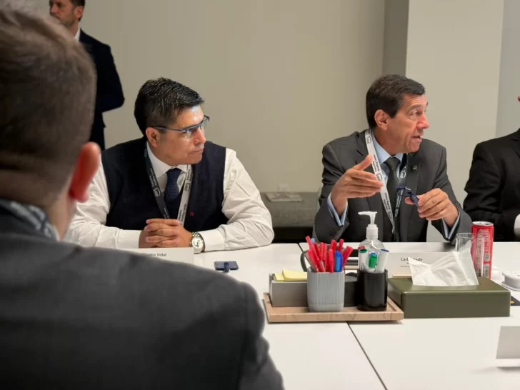  Claudio Vidal de Santa Cruz y Carlos Sadir de Jujuy en reunión de gobernadores argentinos en Nueva York.