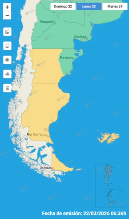 Rige un alerta amarilla por fuertes vientos y lluvias para este lunes ...