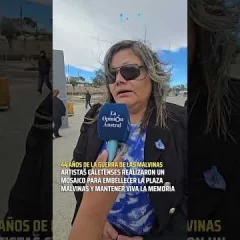 Inauguraron un mosaico en la Plaza Malvinas de Caleta Olivia para mantener viva la memoria