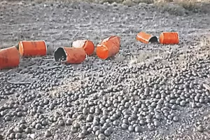 Un camión que venía a Santa Cruz desparramó su carga tras impactar con un auto y volcar en Chubut