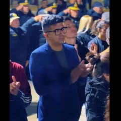 Jairo Guzmán participó de la vigilia en Caleta Olivia y reafirmó el reclamo por la soberanía