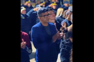 Jairo Guzmán participó de la vigilia en Caleta Olivia y reafirmó el reclamo por la soberanía