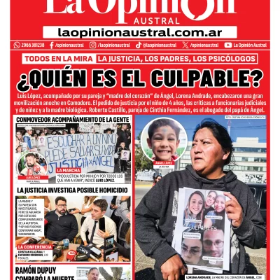 Tapa especial de La Opinión Austral: ¿Quién es el culpable de la muerte de Ángel López?