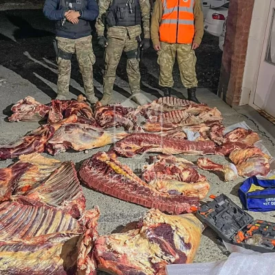 Abigeato en Santa Cruz: transportaba dos vacas faenadas en una camioneta y quedó detenido