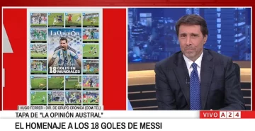 “La más linda del mundo”: Eduardo Feinmann elogió la tapa de La Opinión Austral por los 18 goles de Messi “La más linda del mundo”: Eduardo Feinmann elogió la tapa de La Opinión Austral por los 18 goles de Messi