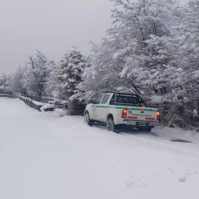 Una intensa nevada cubrió El Calafate y el Parque Nacional Los Glaciares