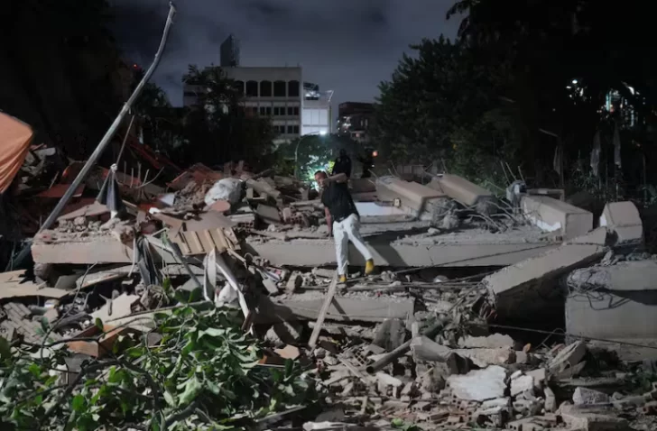 Zona afectada por terremotos en Caracas
