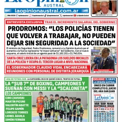 Tapa del Diario La Opinión Austral del lunes 13 de julio de 2026, Río Gallegos, Santa Cruz, Argentina