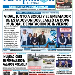 Tapa del Diario La Opinión Austral del domingo 26 de julio de 2026, Río Gallegos, Santa Cruz, Argentina