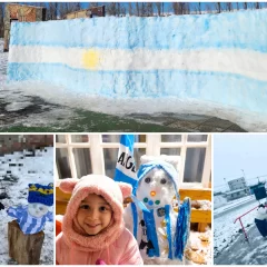 Vecinos compartieron sus muñecos de nieve con La Opinión Austral y Radio LU12 AM680