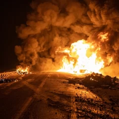Exclusivo: cómo fue el choque de camiones en la Ruta 3 al sur de Santa Cruz que terminó en llamas