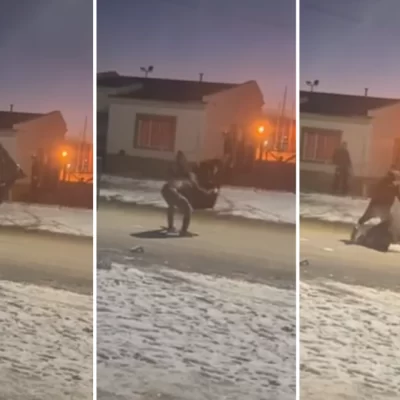 Video. No soportó la derrota de Argentina y destrozó su Smart TV en plena calle