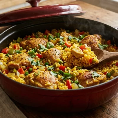 Receta de guiso de arroz con pollo, bien fácil y económica