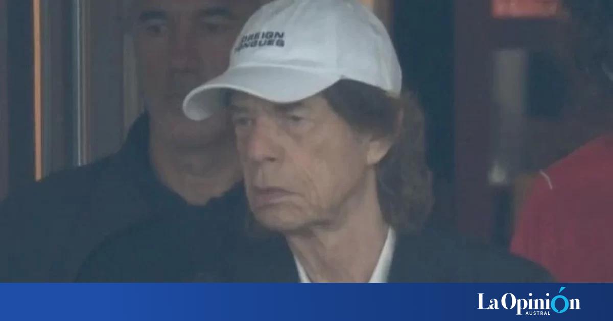 La decepción de Mick Jagger durante el partido entre Argentina e Inglaterra