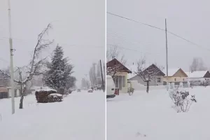 La nieve cubrió Los Antiguos: temperaturas bajo cero y pronóstico de más nevadas en Santa Cruz