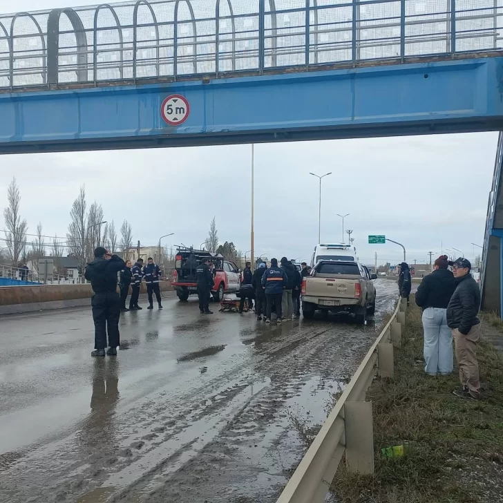 Un joven se arrojó desde el puente peatonal de la Autovía 17 de Octubre en Río Gallegos Un joven se arrojó desde el puente peatonal de la Autovía 17 de Octubre en Río Gallegos