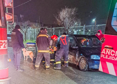  Bomberos de las Divisiones Cuartel 4° y 22° trabajaron durante una hora para rescatar a la conductora atrapada tras el choque.