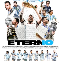 Messi, eterno: la tapa especial de La Opinión Austral por el retiro de “Leo” de la Selección Argentina