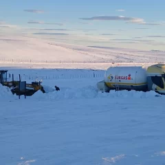 El Distrito Vial Río Gallegos rescató un camión que transportaba gas en la Ruta 61