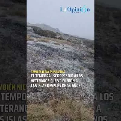 También nieva en Malvinas: un temporal sorprendió a veteranos en Monte Longdon