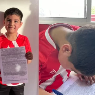 Con apenas 7 años, Camilo Luna cumplió el sueño de muchos: fichó en Argentinos Juniors