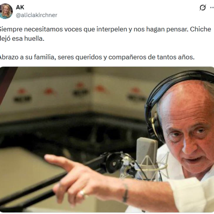 Sentida despedida de Alicia Kirchner a “Chiche” Gelblung: “Dejó esa huella” Sentida despedida de Alicia Kirchner a “Chiche” Gelblung: “Dejó esa huella”
