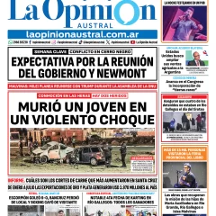 Tapa del Diario La Opinión Austral del lunes 14 de septiembre de 2026, Río Gallegos, Santa Cruz, Argentina