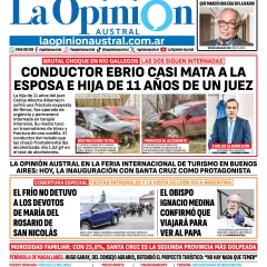 Tapa del Diario La Opinión Austral del sábado 26 de septiembre de 2026, Río Gallegos, Santa Cruz, Argentina