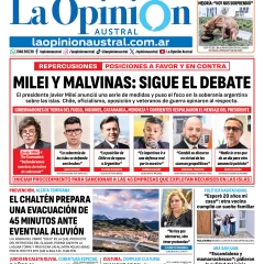 Tapa del Diario La Opinión Austral del domingo 6 de septiembre de 2026, Río Gallegos, Santa Cruz, Argentina