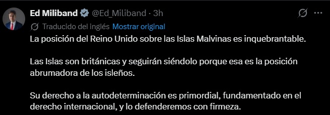 Malvinas: Reino Unido respondió a los anuncios de Milei y ratificó su postura sobre las islas