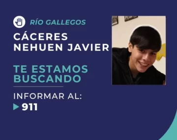 Piden ayuda para localizar a un adolescente de 16 años desaparecido en Río Gallegos Piden ayuda para localizar a un adolescente de 16 años desaparecido en Río Gallegos