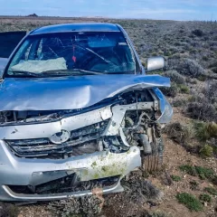 Auxiliaron a una familia tras un fuerte choque contra un guanaco en las rutas de Santa Cruz